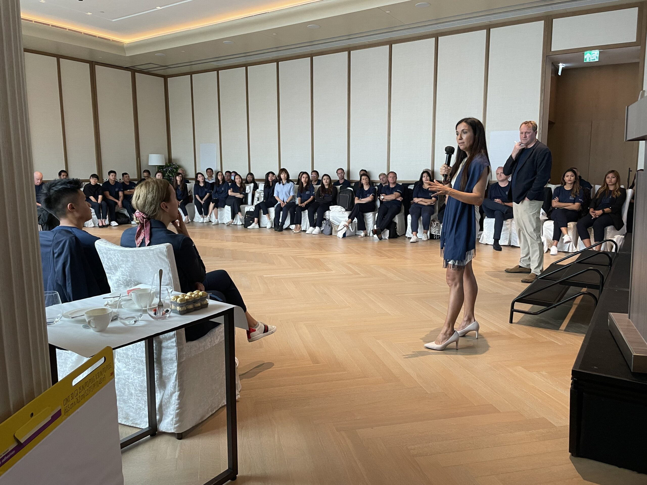 Woman speaking at a workshop